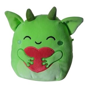 Squishmallow Rare‎ Special Edition Fitzy the Green Goblin Red Heart 8"
